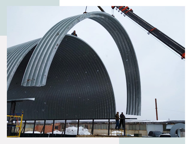 Полукруглые ангары в Касимах