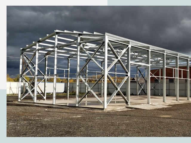 Двускатные ангары в Касимов от 652 руб. за квадрат